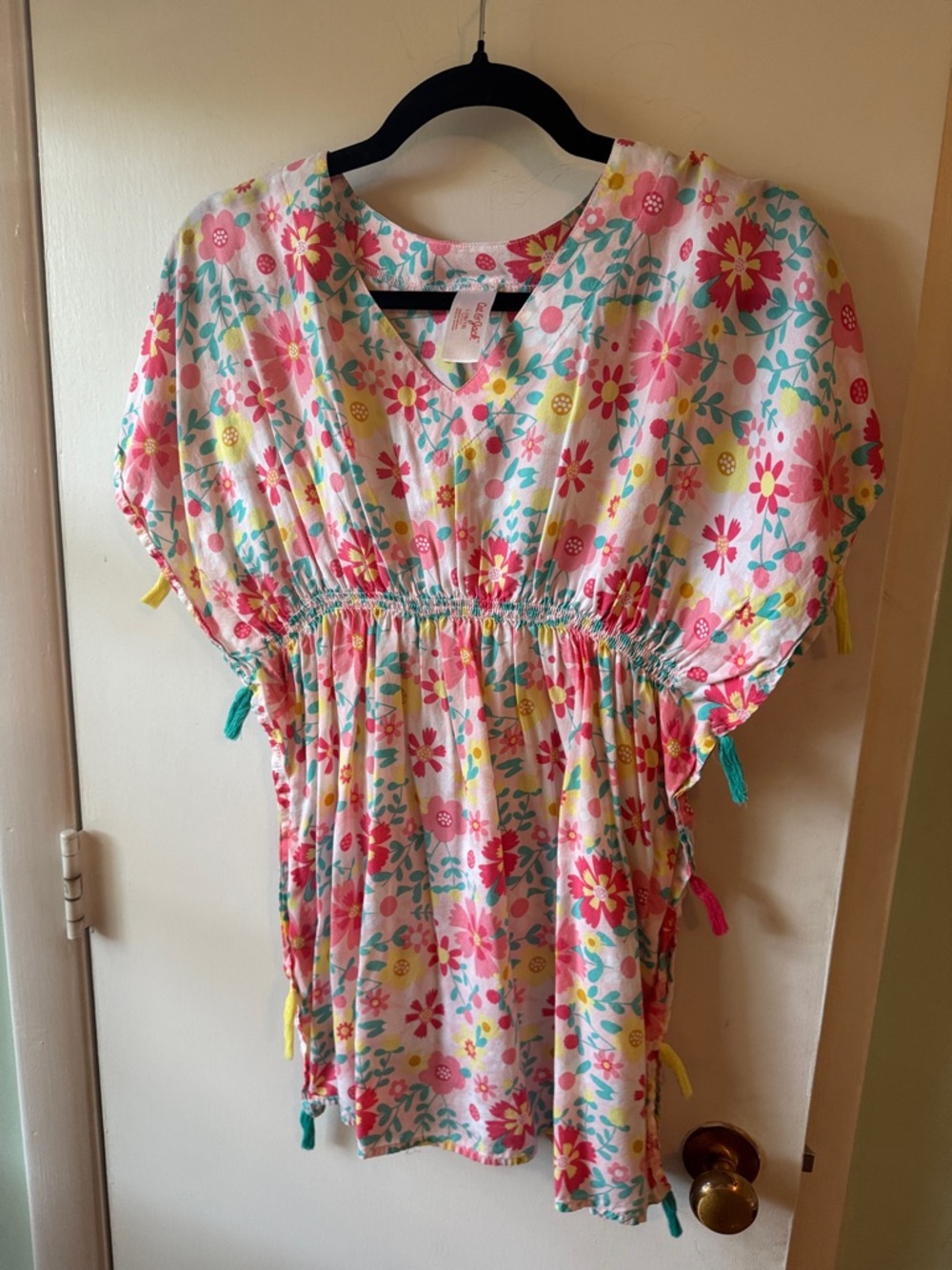 Cat & Jack Pink Floral Casual Girls Dress with Multicolor Accents